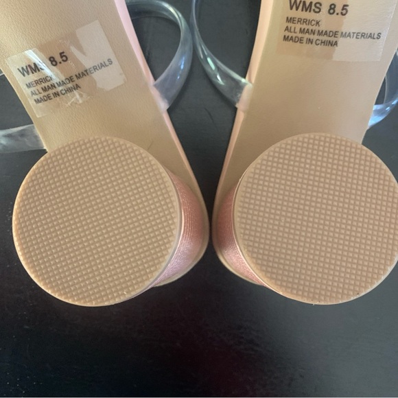 Dolce Vita Merrick Clear Strap Sandal Size 8.5 Cylinder Dress Heel Blush Pink - Picture 7 of 7